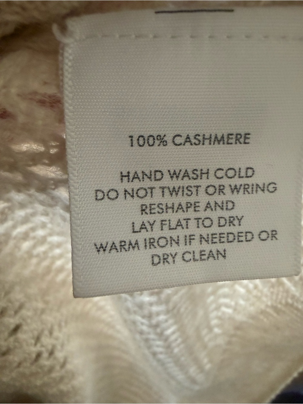 White + Warren 100% Cashmere Cream Beige‎ Open-Knit Pullover Sweater Size Medium - Picture 5 of 5